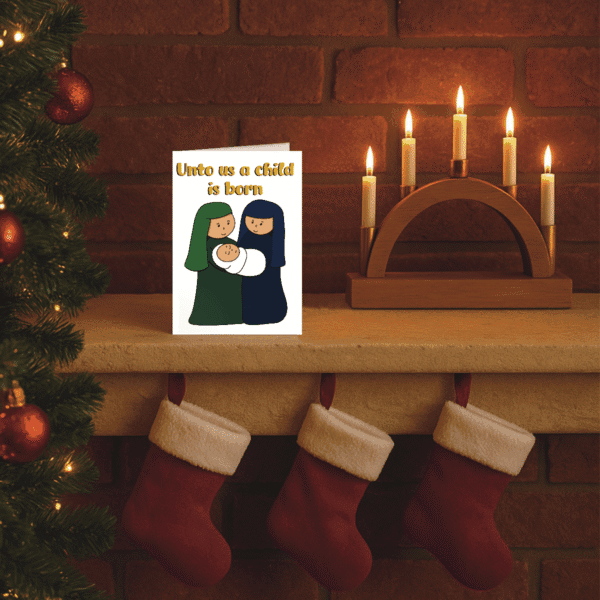 Unto Us A Child Is Born Nativity Christmas Card - Image 3