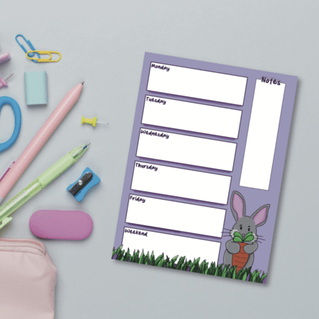 A5 Bunny Vertical Weekly Planner Pad
