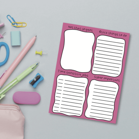 A5 Rainbow Priority Planner Pad