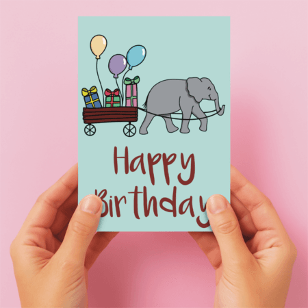 IMG_0028 Elephant Happy Birthday Card