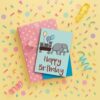 elephant happy birthday card yellow Elephant Happy Birthday Card