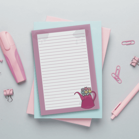 Pink Gardening A6 Memo Pad
