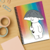 Colourful Rain Handmade A5 Notebook