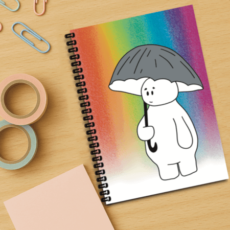 Colourful Rain Handmade A5 Notebook