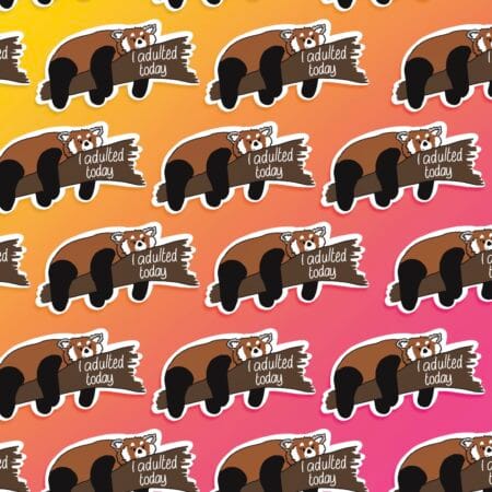 I Adulted Today Exhausted Panda Vinyl Sticker