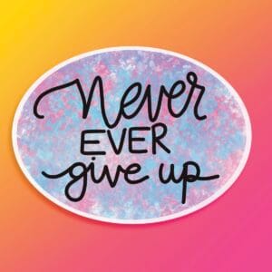 IMG_0335 Never Ever Give Up Vinyl Sticker