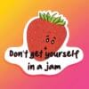 IMG_0339 Strawberry Jam Pun Vinyl Sticker