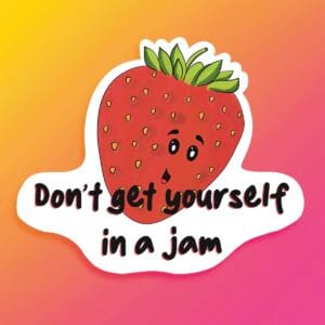 Strawberry Jam Pun Vinyl Sticker