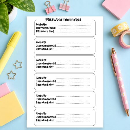 Password Keeper Planner Insert Main Slide26
